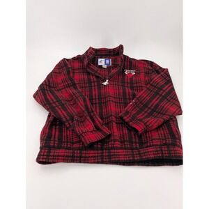 Vintage Logo‎ Athletic Chicago Bulls 1/2 Plaid Fleece Large